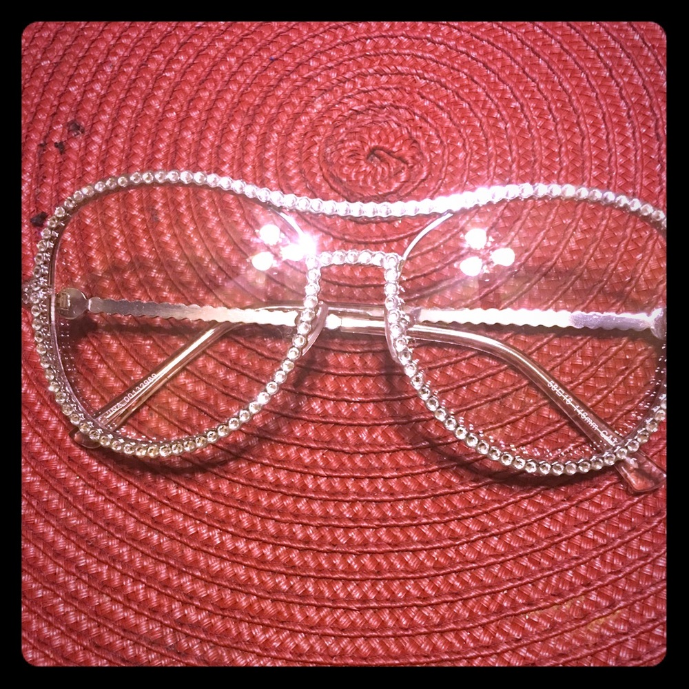 Blinged Out  Clear Glasses